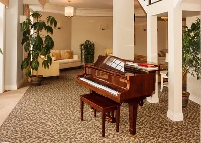 Fireside lounge with piano